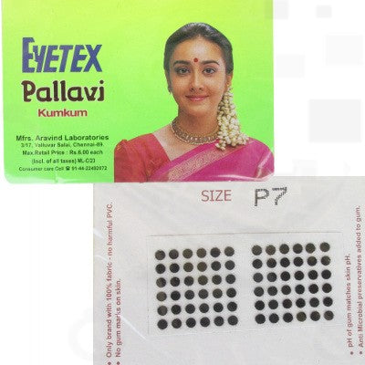 Eyetex Pallavi Sticker Kumkum Size 8 Black 1pkt
